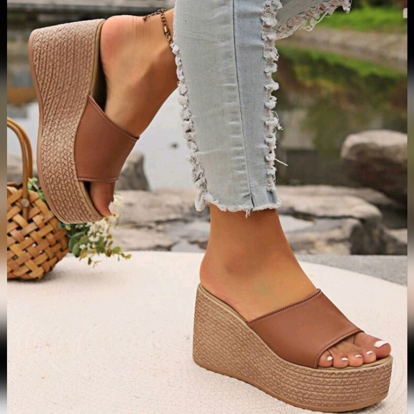 Spring And Summer High-Heeled Women\ Wedge Half-Slipper, Popular Style For - Picture 2 of 5